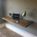 floating desk installation